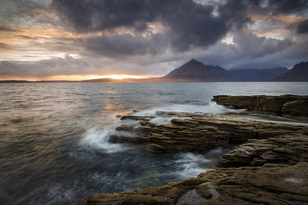  Elgol Beach Sunset Picture Board by Dave Wragg