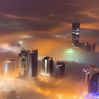 Buy canvas prints of Misty City by Dave Wragg