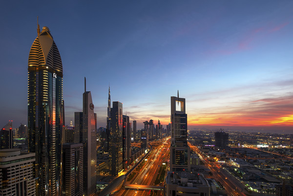 Sunset Dubai Picture Board by Dave Wragg