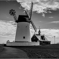 Buy canvas prints of Lytham Winmill in monochrome by Pam Sargeant