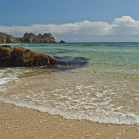 Buy canvas prints of Porthcurno Beach by Pam Sargeant