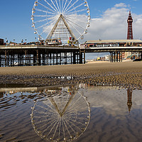 Buy canvas prints of Reflecting Blackpool by Pam Sargeant