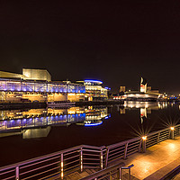 Buy canvas prints of Media City Night colours by Pam Sargeant