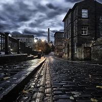 Buy canvas prints of  Saltaire at Dawn by Andrew Holland