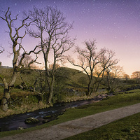 Buy canvas prints of  Malham at Night by Andrew Holland