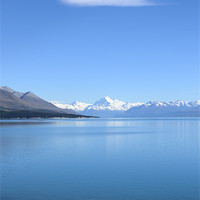 Buy canvas prints of View on Mount Cook from Pukaki lake by Michelle PREVOT