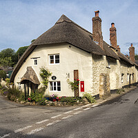 Buy canvas prints of Tranquil Thatched Cottage in Branscombe by Rob Lester