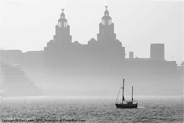 Mist over the Mersey Picture Board by Rob Lester