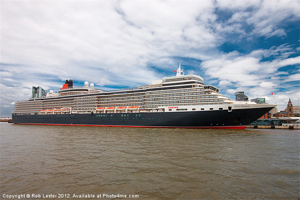 Cunard Queen Elizabeth. Picture Board by Rob Lester