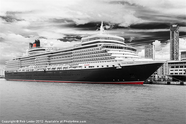 Queen Elizabeth in Liverpool Picture Board by Rob Lester
