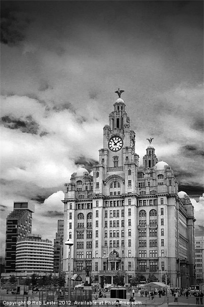 Liverpool`s Liver Building Picture Board by Rob Lester