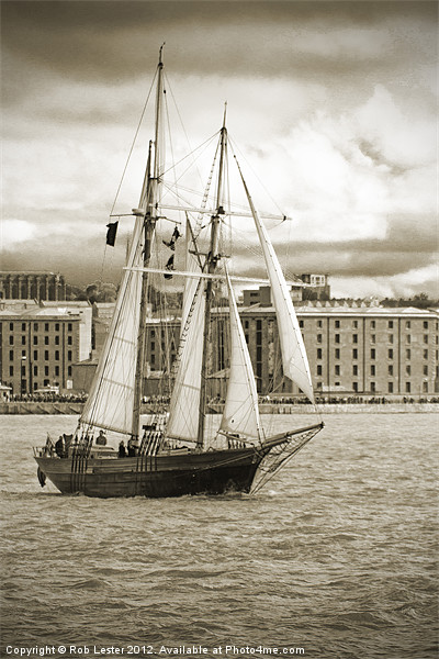 Tall ship in Liverpool Picture Board by Rob Lester