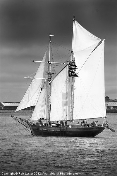 Tall ship on the Mersey Picture Board by Rob Lester