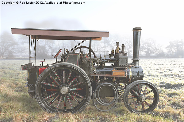 Traction Engine in the fog Picture Board by Rob Lester