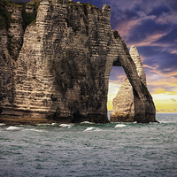 Buy canvas prints of The Sea Arch at Entretat by Rob Lester