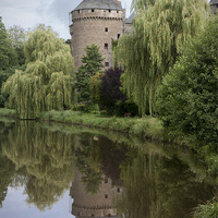 Buy canvas prints of  Lassay les Chateaux, reflections by Rob Lester