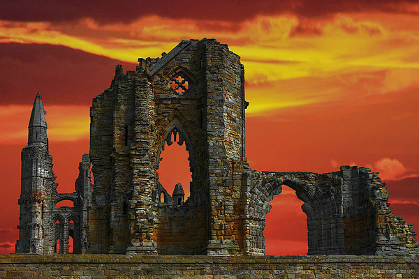  Whitby Abbey `Glows` Picture Board by Rob Lester