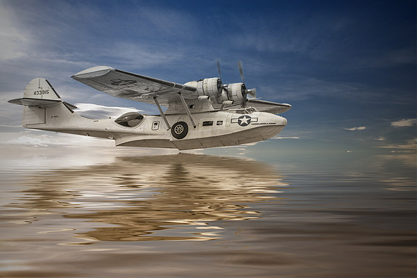  PBY Catalina, Low pass Picture Board by Rob Lester
