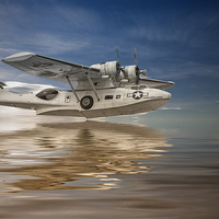 Buy canvas prints of  PBY Catalina, Low pass by Rob Lester