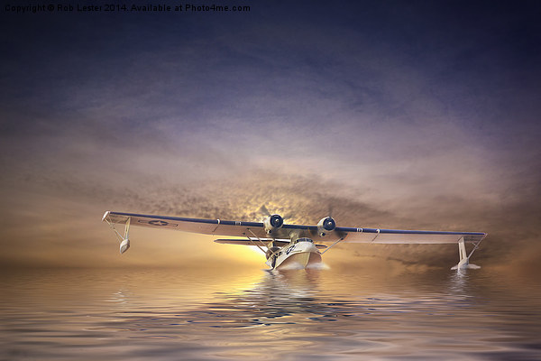  PBY Catalina take off Picture Board by Rob Lester