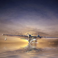 Buy canvas prints of  PBY Catalina take off by Rob Lester