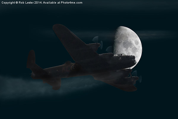  Avro Lancaster..A Bombers Moon Picture Board by Rob Lester