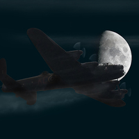 Buy canvas prints of  Avro Lancaster..A Bombers Moon by Rob Lester