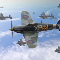 Buy canvas prints of  Thousand Bomber raid Hurricane by Rob Lester