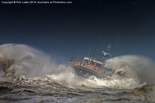 Lifeboat, Lady of Hilbre, into the Maelstrom Picture Board by Rob Lester