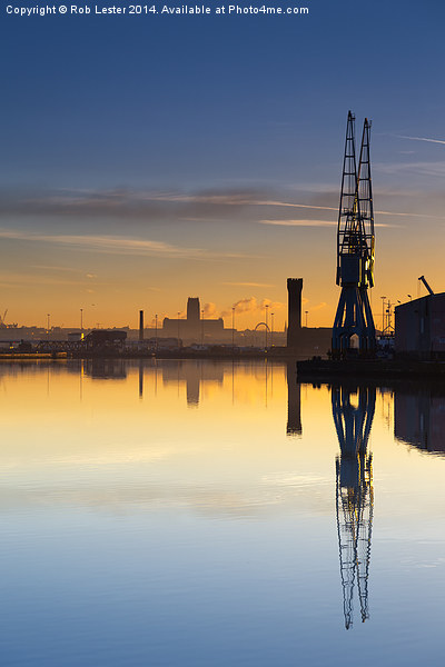  Dockland Sunrise Picture Board by Rob Lester