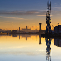 Buy canvas prints of  Dockland Sunrise by Rob Lester