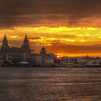Buy canvas prints of  Liverpool sunrise by Rob Lester