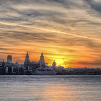 Buy canvas prints of Liverpool Sunburst by Rob Lester