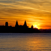Buy canvas prints of  Liverpool glows in the morning by Rob Lester
