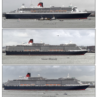Buy canvas prints of  The Three Queens of Cunard. by Rob Lester
