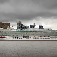 Buy canvas prints of  MV Britannia visits Liverpool by Rob Lester