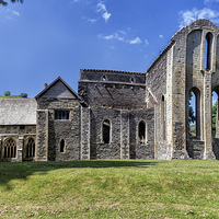 Buy canvas prints of  Valle Crucis Abbey ( panorama) by Rob Lester
