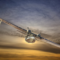 Buy canvas prints of  A  PBY Catalina Soars by Rob Lester