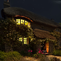 Buy canvas prints of  A Thatched, country dream Cottage by Rob Lester