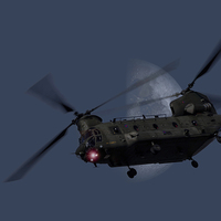 Buy canvas prints of " Nighthawk ",  CH-47 Chinook against the moon by Rob Lester