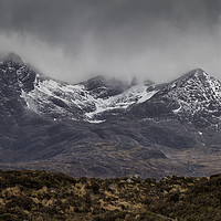 Buy canvas prints of The dark, forboding Cuillins, Skye by Rob Lester