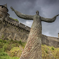 Buy canvas prints of Hiroshima peace statue , Fougeres chateau, France by Rob Lester