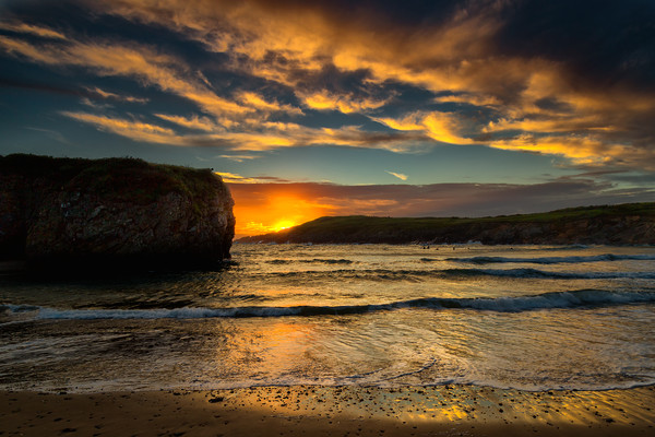 Anglesey sunset at Cable bay Picture Board by Rob Lester