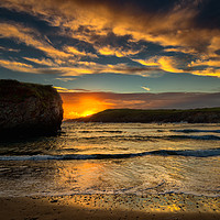 Buy canvas prints of Anglesey sunset at Cable bay by Rob Lester
