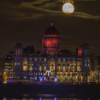 Buy canvas prints of Liverpool supermoon +1 day by Rob Lester