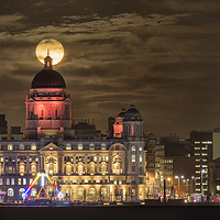 Buy canvas prints of Port of Liverpool building supermoon by Rob Lester