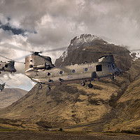 Buy canvas prints of Chinooks mountain sortie  by Rob Lester