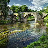 Buy canvas prints of Boudeilles, a bridge on the river Dronne by Rob Lester