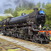Buy canvas prints of Class B1 steam loco 1264 approaches Levisham by Rob Lester