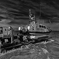 Buy canvas prints of Hoylake Lifeboat Launch by Rob Lester